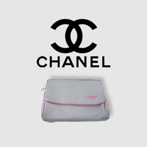 CHANEL Parfums white/Pink canvas cosmetics bag